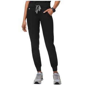 FIGS Zamora Jogger Scrub Pants - Technical Collection drawstring pockets black S